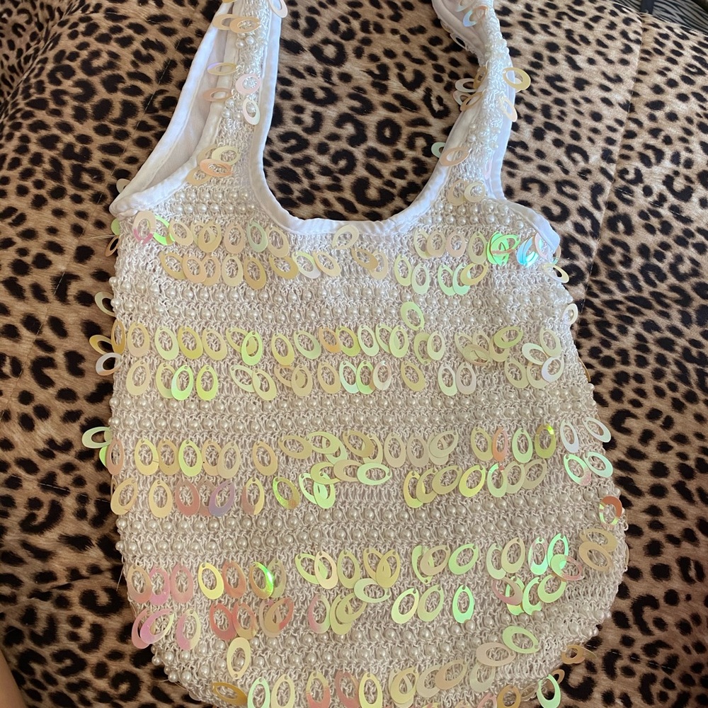 Glitter white bag